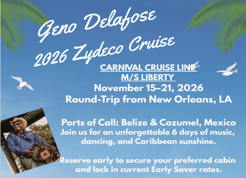 Geno Delafose Zydeco Cruise 2026